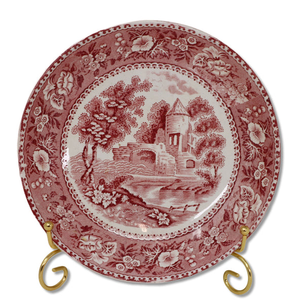 Rowland & Marsellus Castle Pink Transferware Soup Pasta Bowl 8.5” Antique 1890's