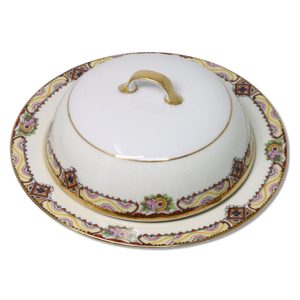 Mavaleix Granger Old Abbey Butter Dish Limoges China for Stern Bros NY 1920's