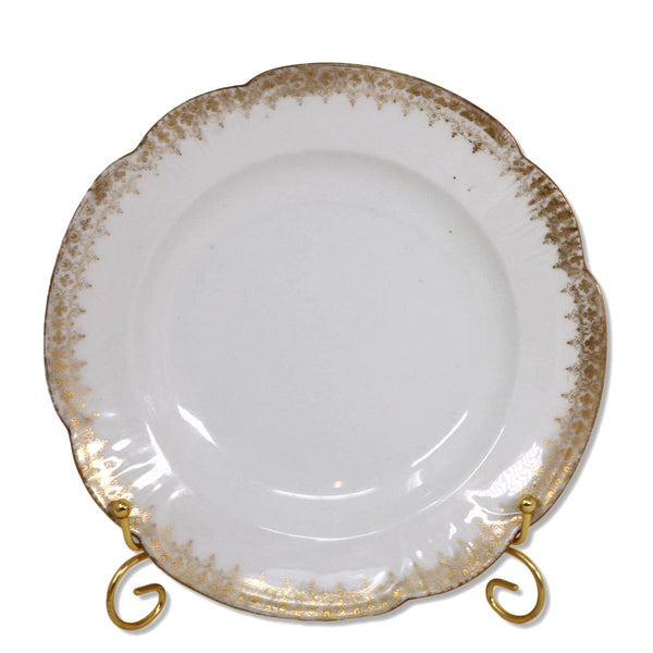 GD&C G Demartine Cie DMT58 Limoges Rimmed Soup Bowl 9.5" Gold Lace Antique 1894