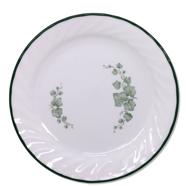 Corning Corelle Callaway Salad Plate 7 1/4" Green on White Vintage 1990's Glass