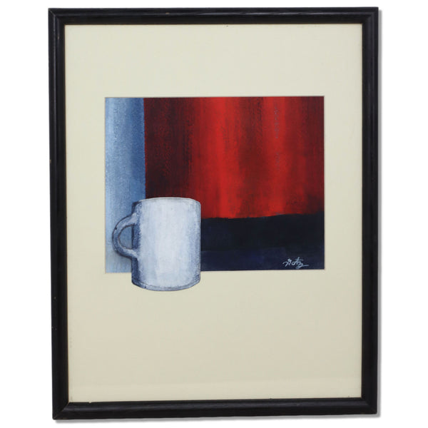 Donald Gotz "A Mugful, Please" Acrylic on Paper 15x12 Framed Signed 2017