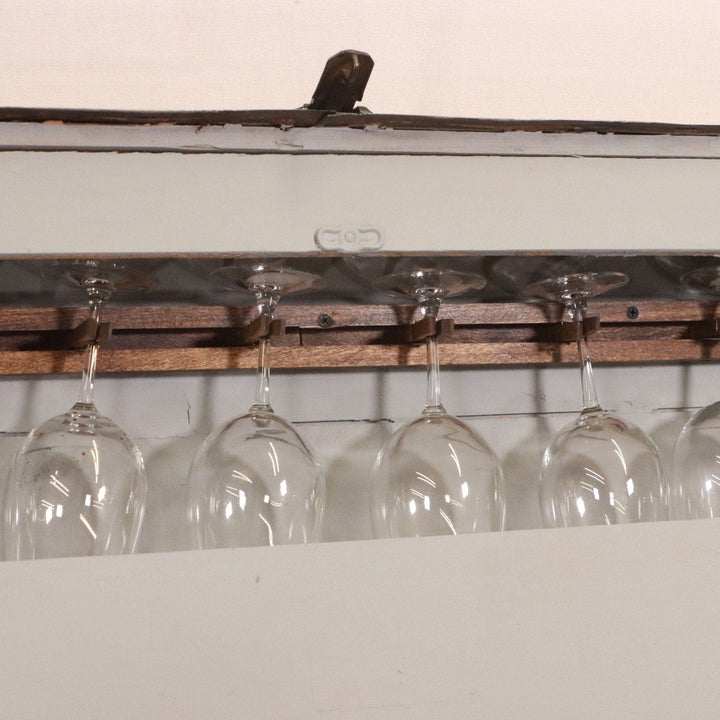 Steamer Trunk Converted to a Bar Chest Embossed Panels Renovated Antique 8403